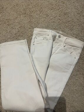 MOTHER White Straight-Leg Jeans